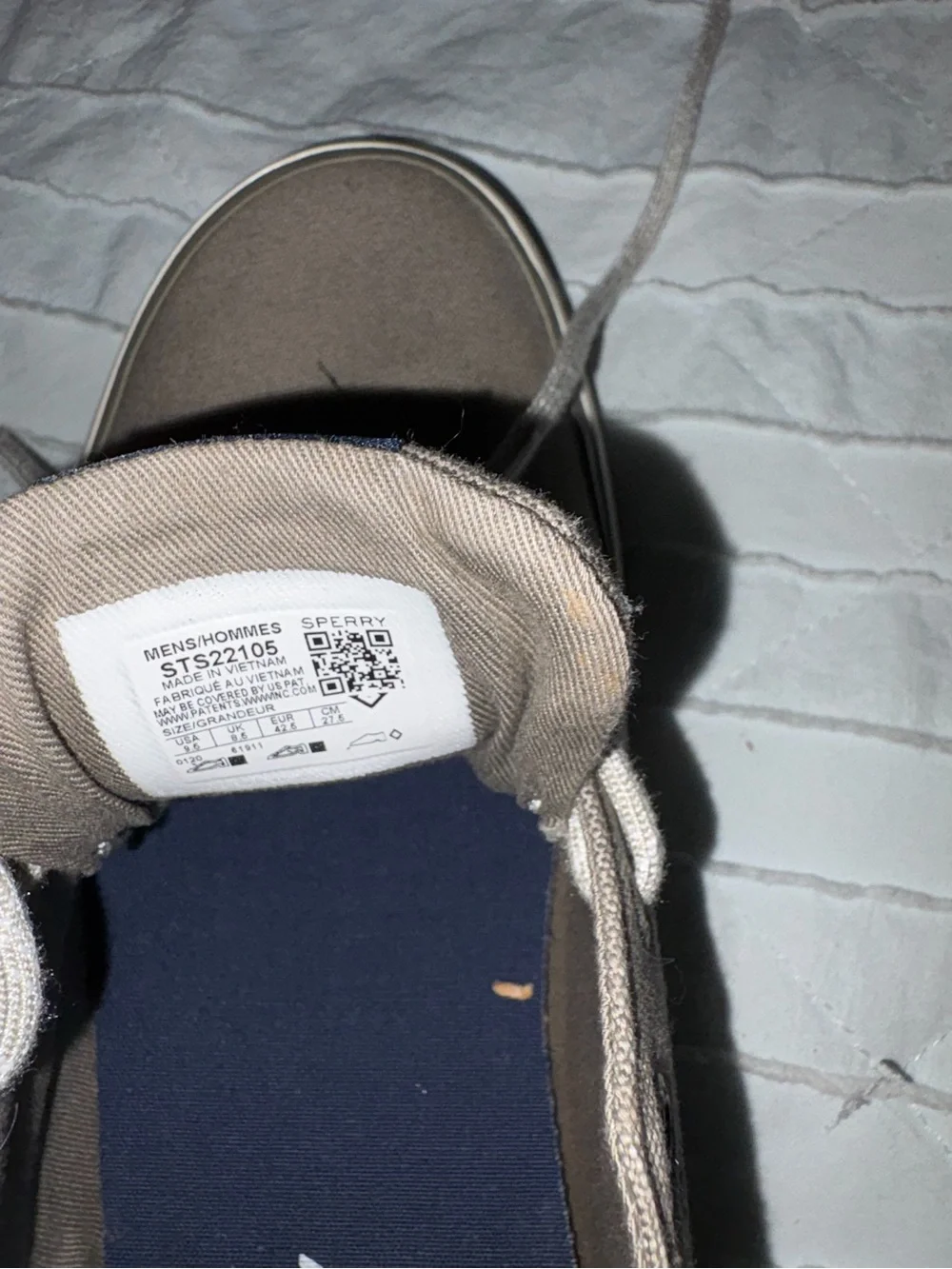 Sperry Men’s Tan Canvas Boat Shoes with White Soles